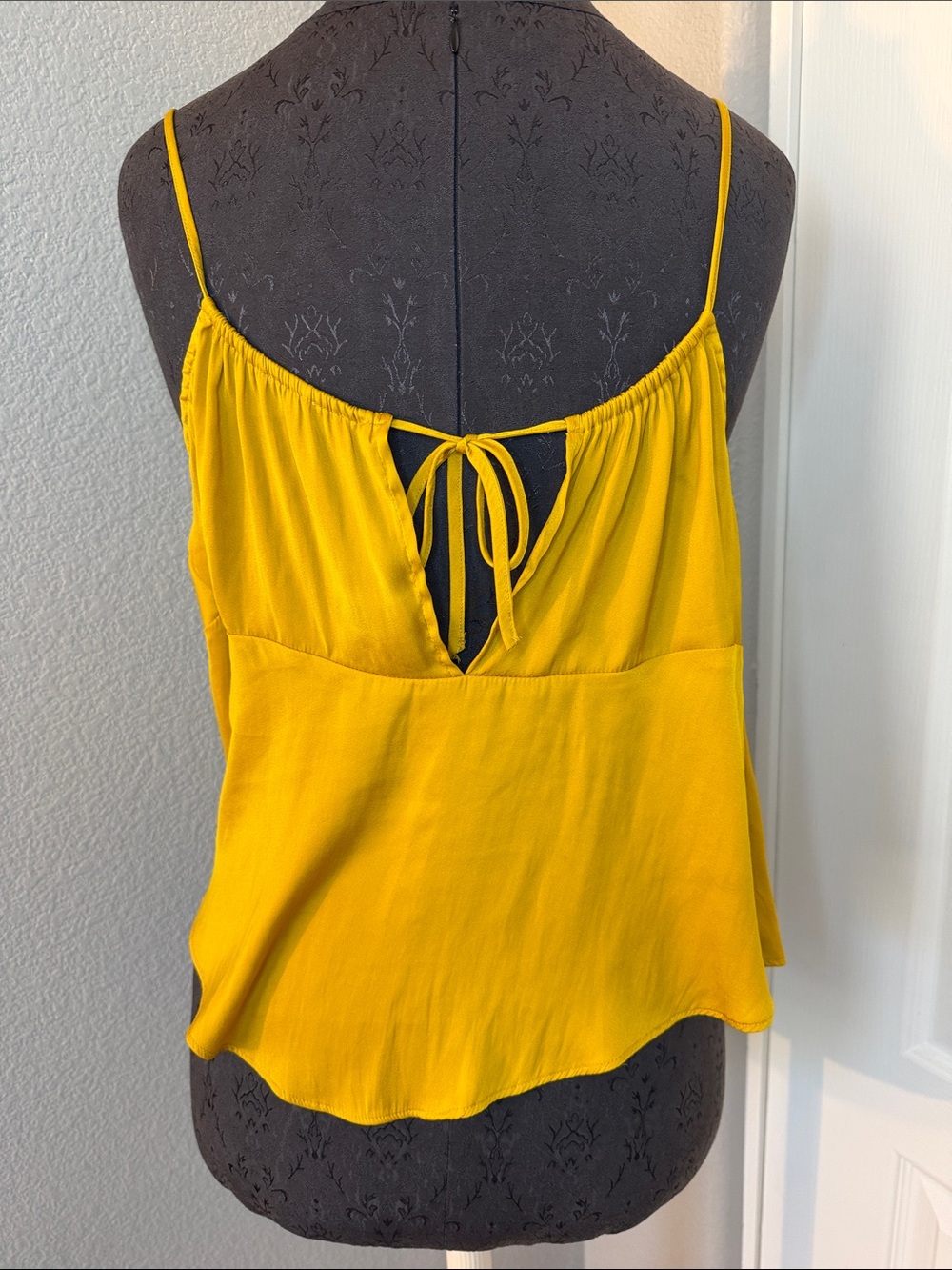 Free People Intimately Silk Cami Mustard Yellow Camisole Size Medium - Picture 4 of 6